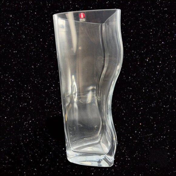 1996 iittala Pari Tiina Nordstrom Swirl Glass Vase Set Clear And Frosted Signed - Picture 9 of 16